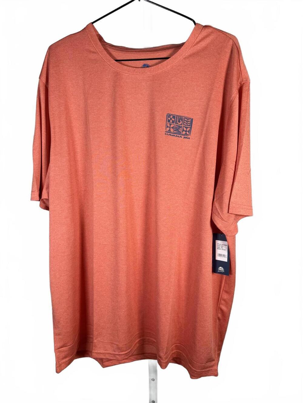 NWT Havana Jim Crew Neck Short Sleeve Logo T-Shirt Coral Heather XXL - Picture 3 of 7